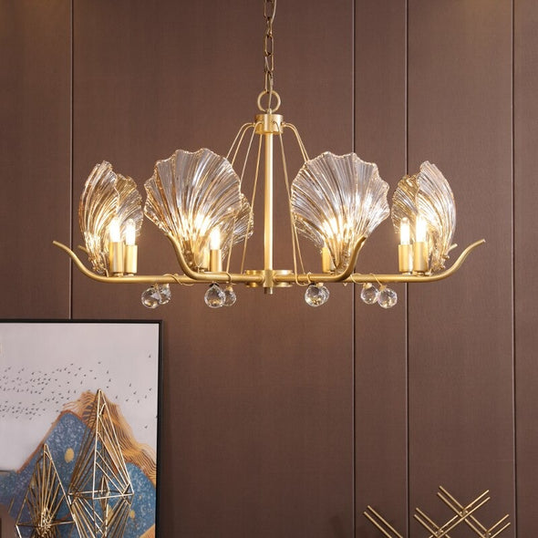 Crystal Glossy Shell Chandelier For Indoor Decor