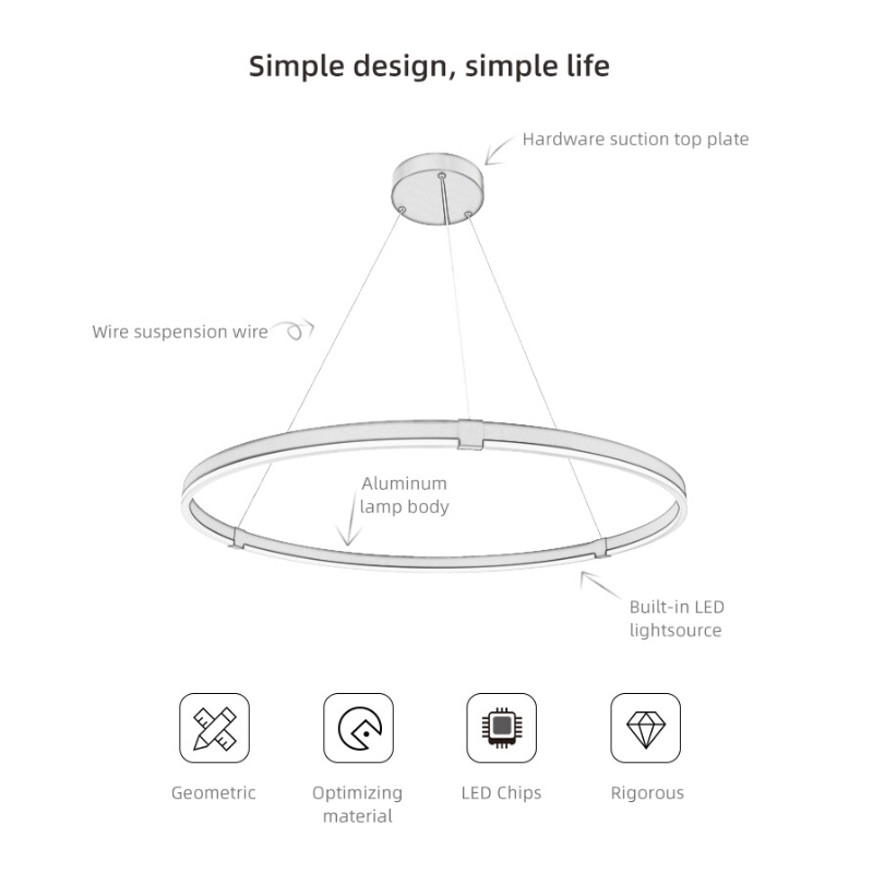 Circular Ring Hanging LED Pendant Light