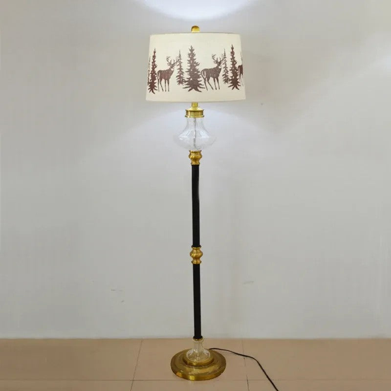 Engraved Glass Floor Lamp For Living Room