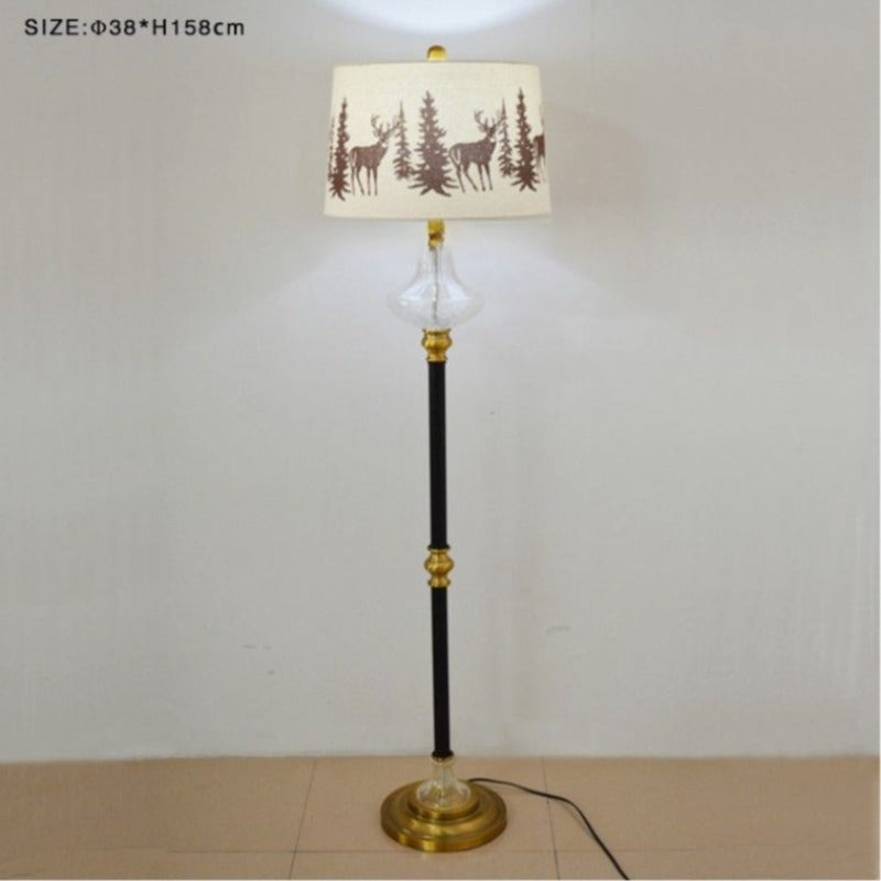 Engraved Glass Floor Lamp For Living Room