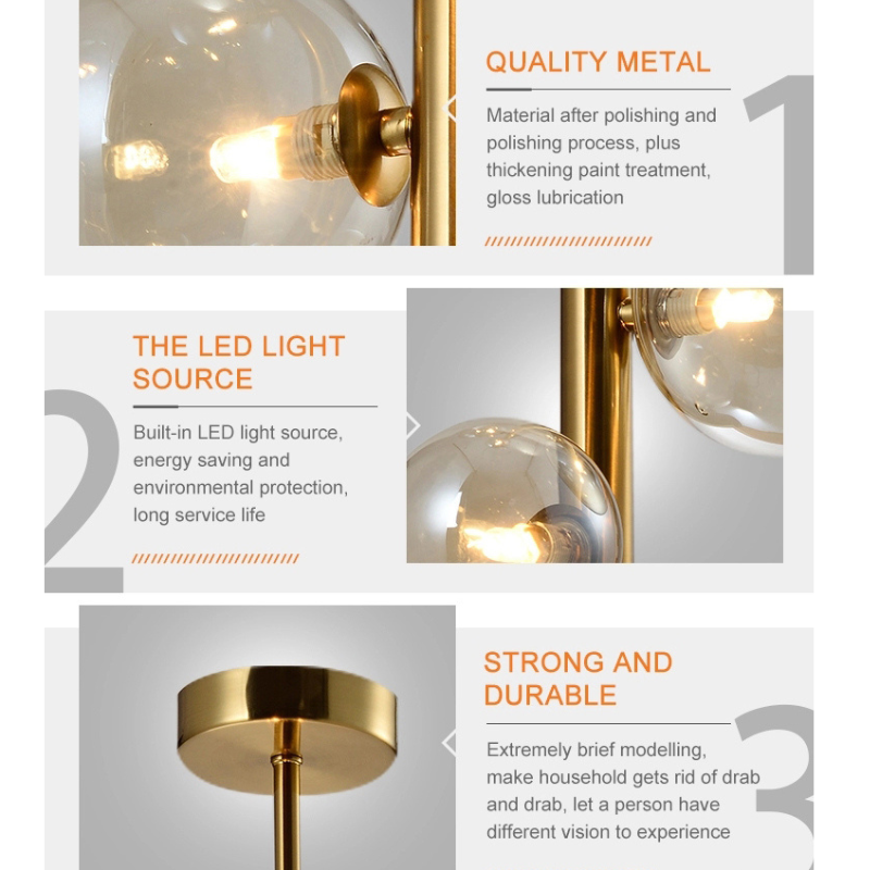 Italian Style Glass Round Bulbs Pendant Light