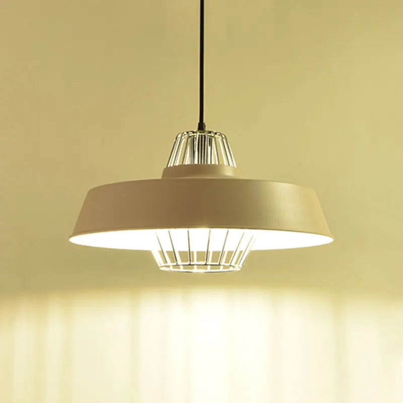 Minimalist LED Pendant Light With Rattan Spot Lamp Shade