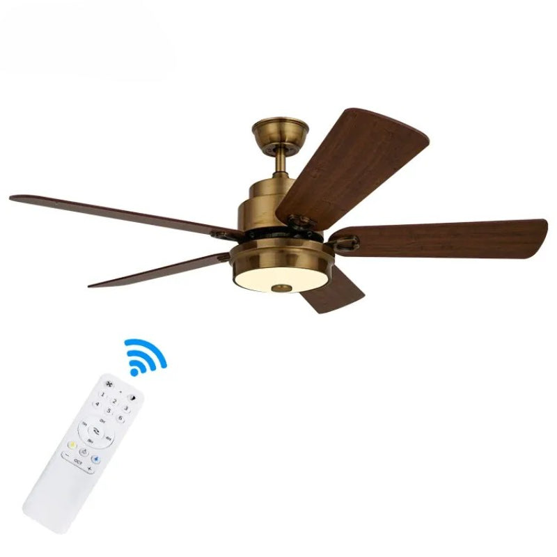 Remote Control Decorative Wooden Retro LED Ceiling Fan