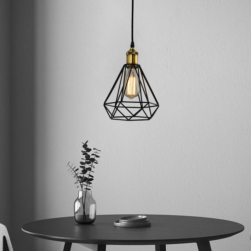 Vintage Pendant Lighting With Lamp Guard Cage