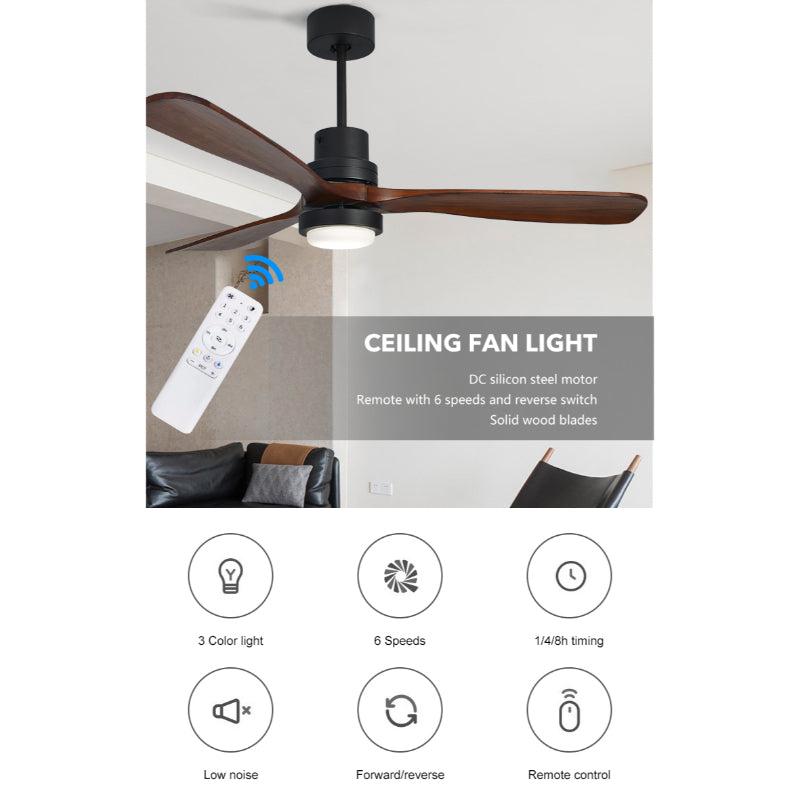 Vintage Style LED Ceiling Fan With Remote Control