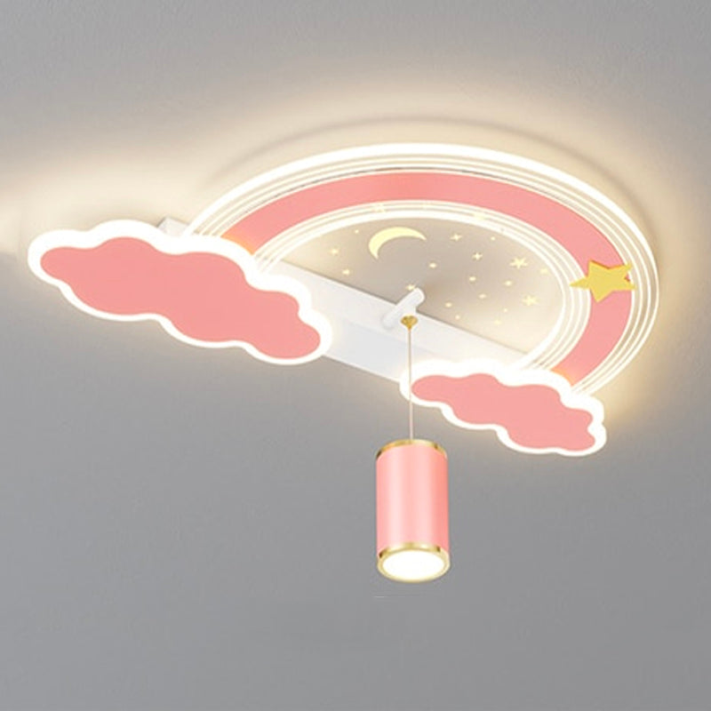 Children's Cartoon Fan Rocket Cloud Ceiling Fan Lamps