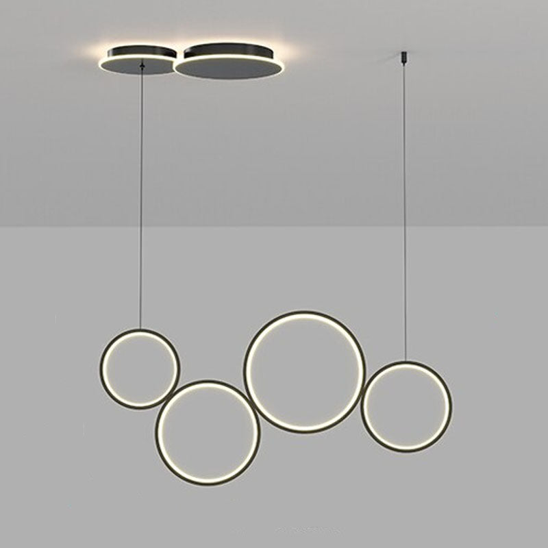 Simple Black Ring Chandelier LED Ceiling Light