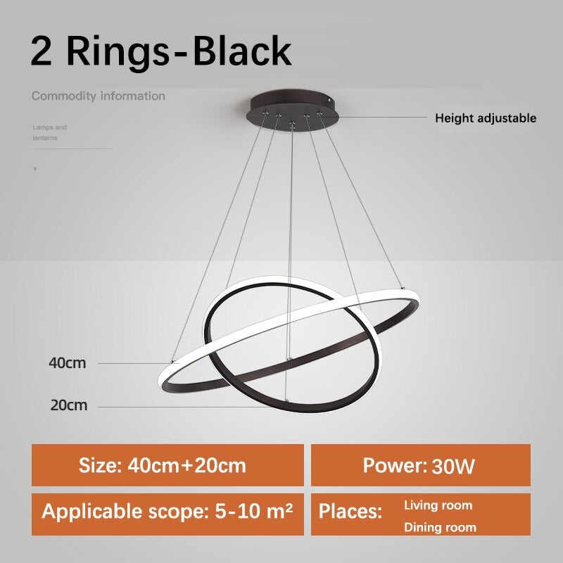Simple Circle Ring Hanging Pendant Light Lamps