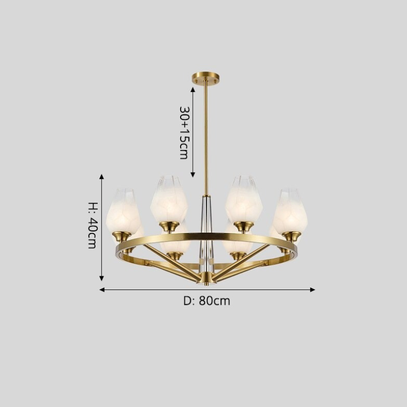 Luxury Nordic LED Frosted Glass Chandelier