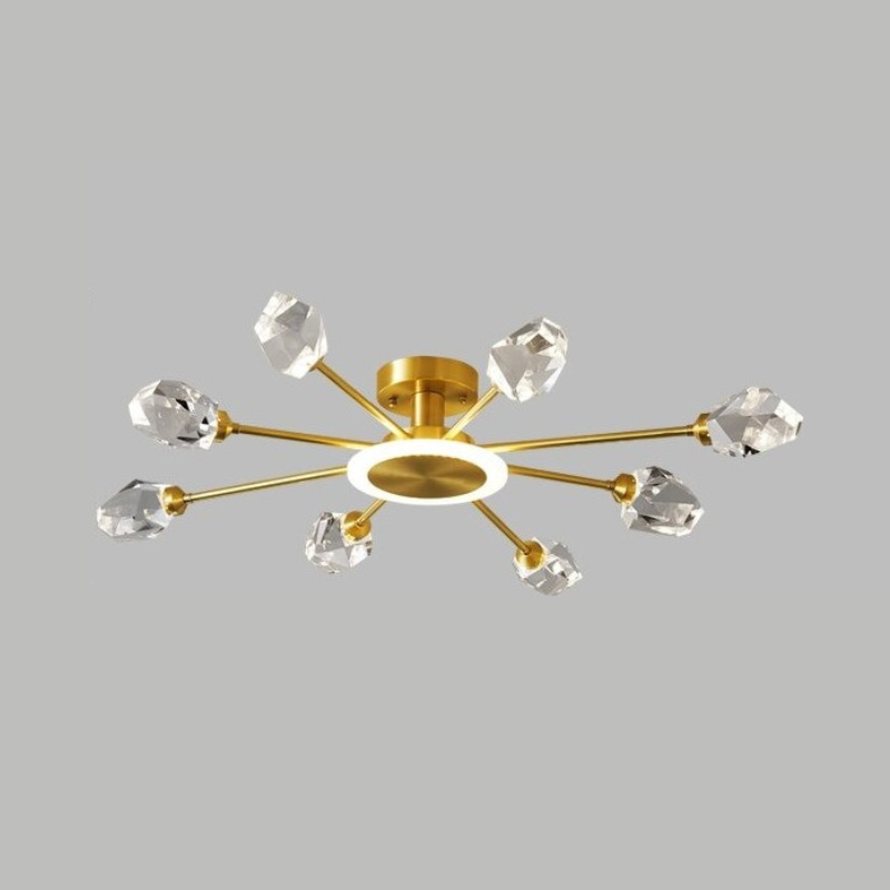 Simple Modern Golden Luxury LED Crystal Chandelier