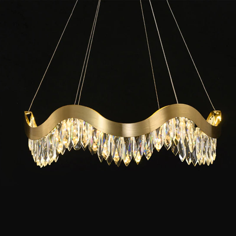 Golden Crystal LED Chandelier Home Lighting Fixture