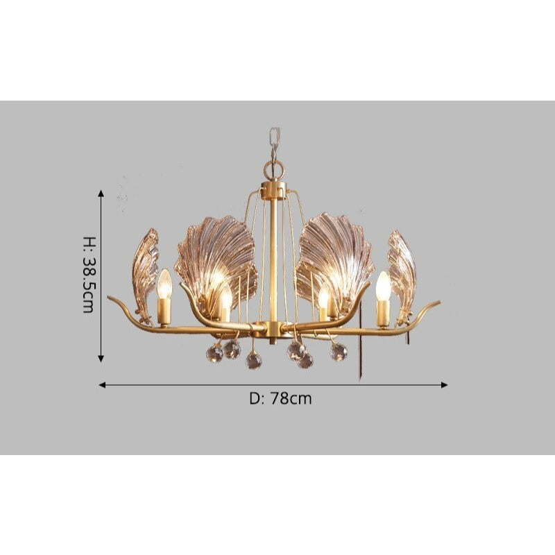 Crystal Glossy Shell Chandelier For Indoor Decor