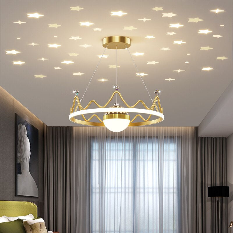 Modern LED Crown Shaped Pendant Decor Lamp
