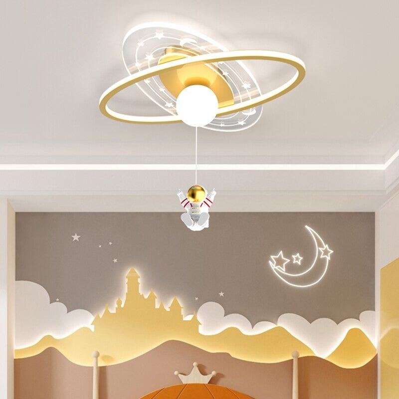 Creative LED Children's Room Astronaut Chandelier Fixture