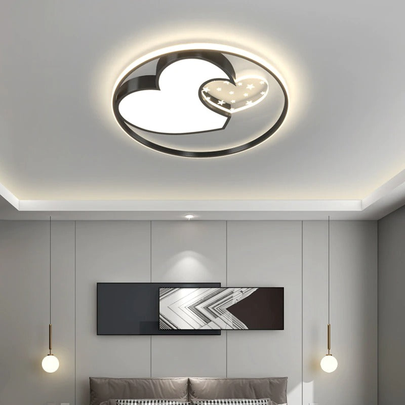 Heart-Shaped Acrylic Indoor LED Ceiling Lamp
