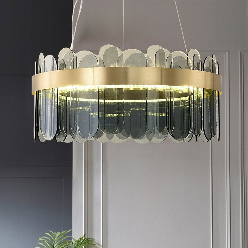 Modern Luxury Round Glass Decorative Chandelier
