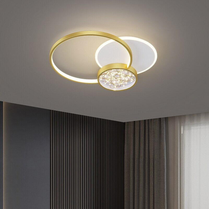 Creative Round Ring Crystal LED Ceiling Light Fixtures