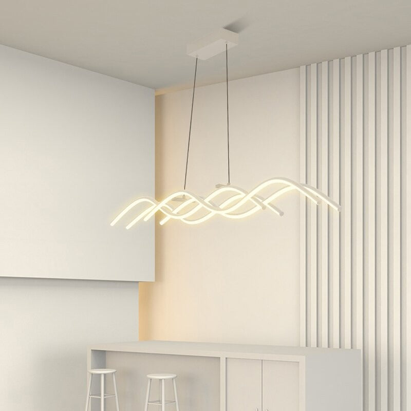 Modern Minimalist Long Curve Hanging LED Chandeliers