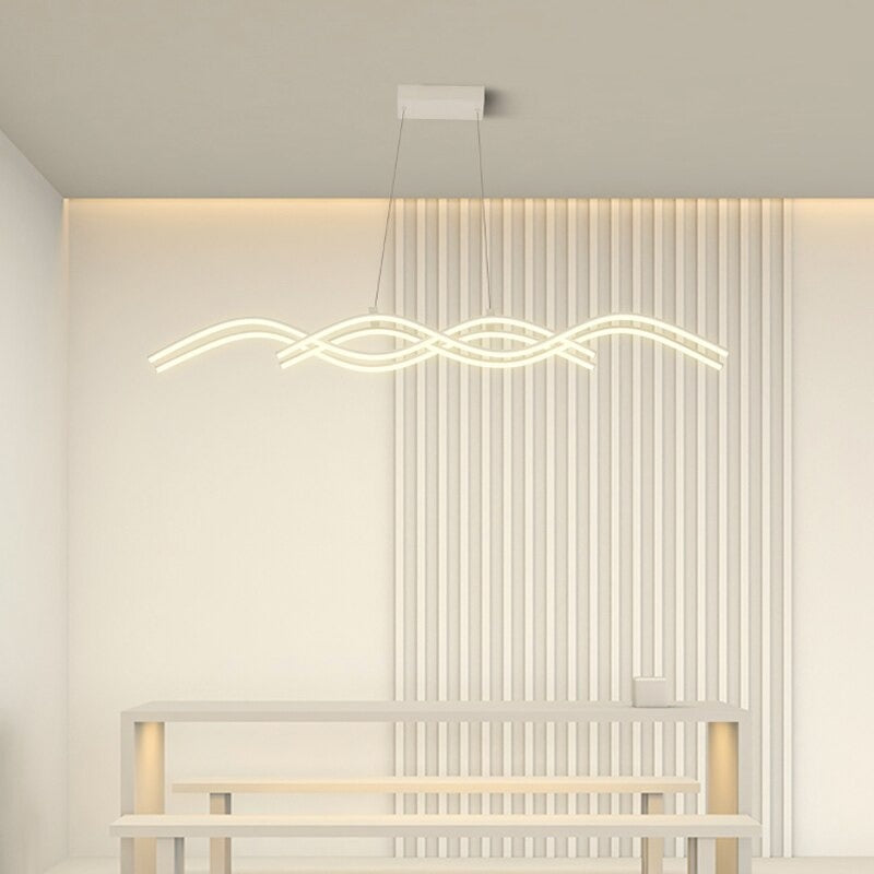 Modern Minimalist Long Curve Hanging LED Chandeliers