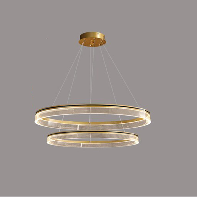 Luxury Glass Double Rings LED Chandelier