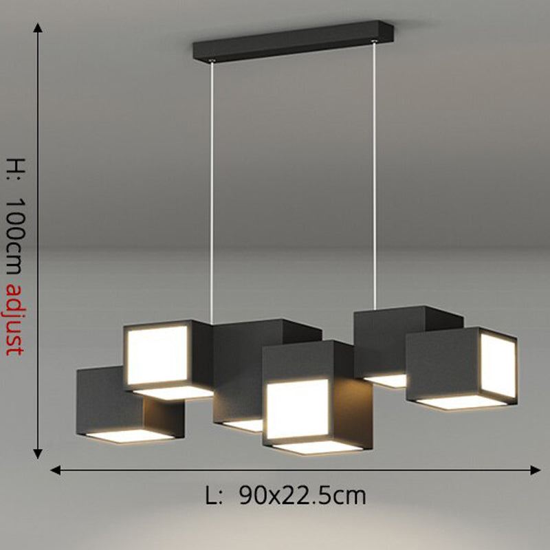 Modern Square Box Shaped Atmospheric LED Decor Pendant Lamps