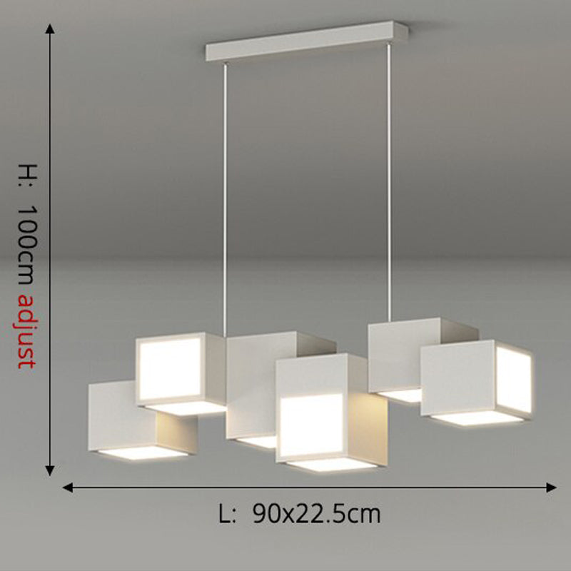 Modern Square Box Shaped Atmospheric LED Decor Pendant Lamps