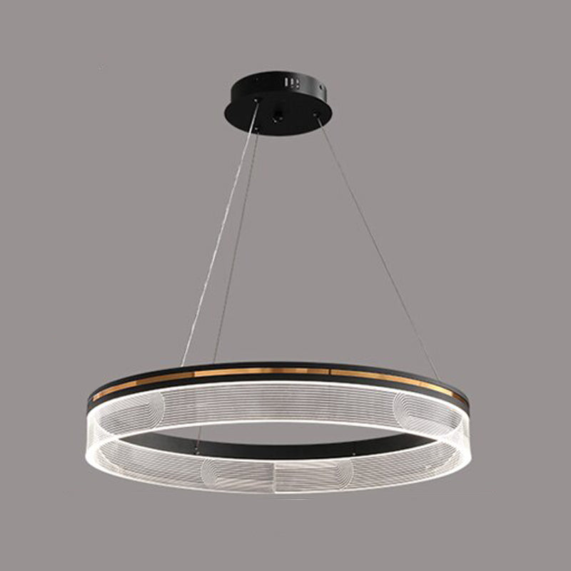 Luxury Glass Single Ring LED Chandelier