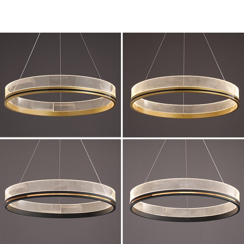 Luxury Glass Double Rings LED Chandelier