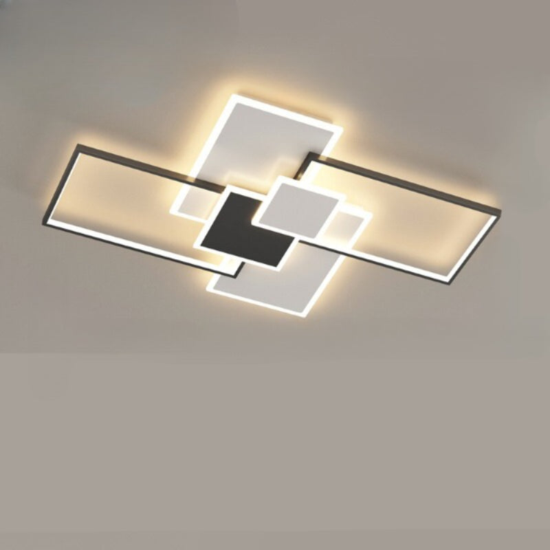 Modern Geometry Black White LED Ceiling Lights