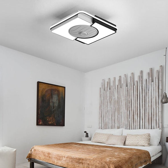 Square Shape LED Ceiling Light With Fan