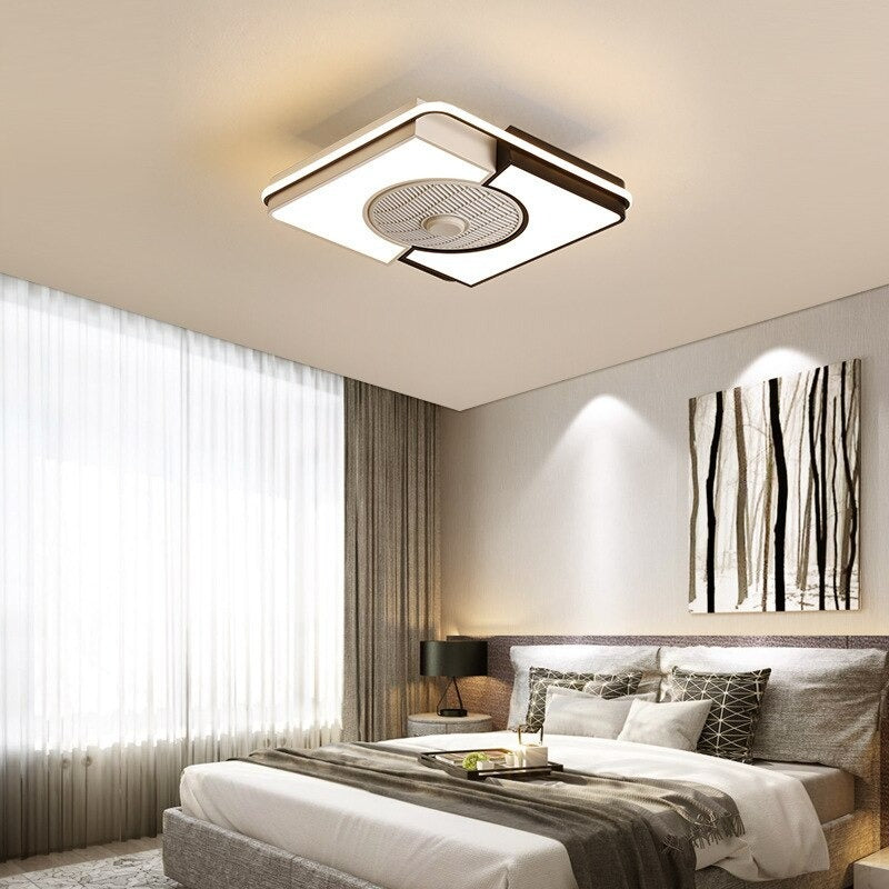 Square Shape LED Ceiling Light With Fan