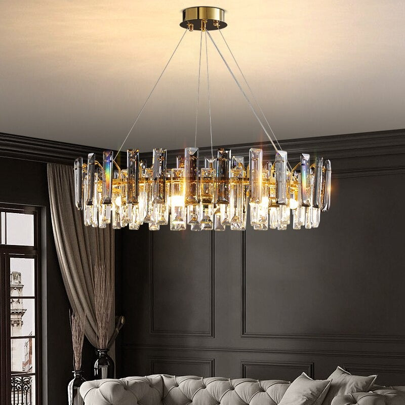 Gold Luxury Glass Crystal Chandelier Decor Light