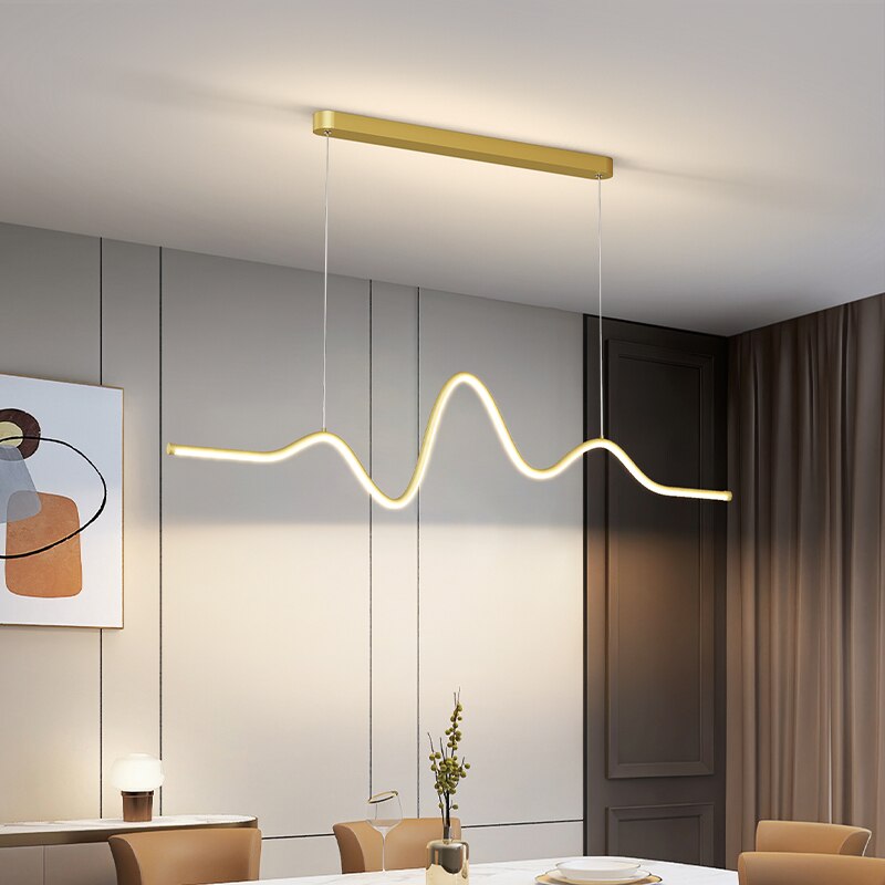 Nordic Simple LED Hanging Line Chandeliers