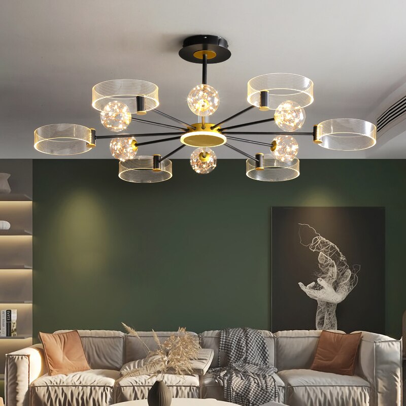 Modern LED Glass Branch Decorative Chandeliers