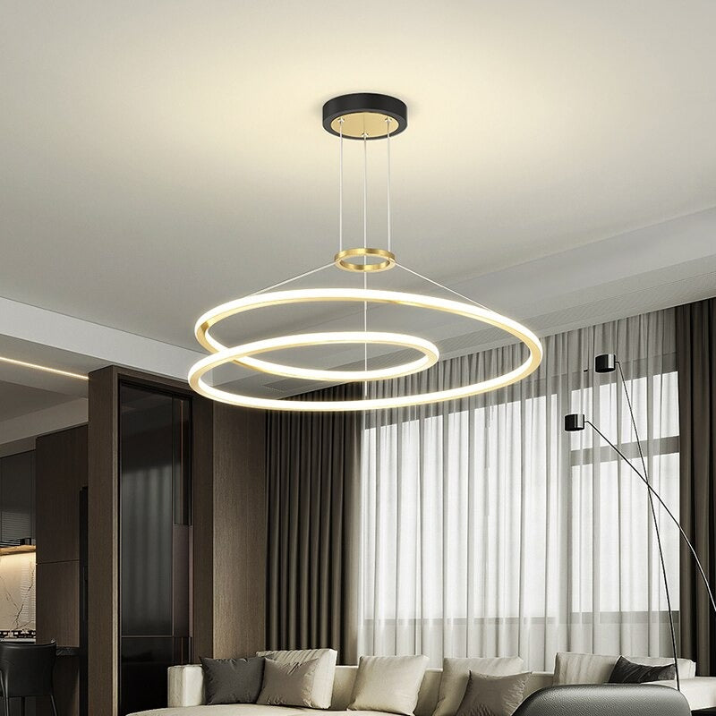 Modern Simple Spiral Chandelier Lamps Fixtures