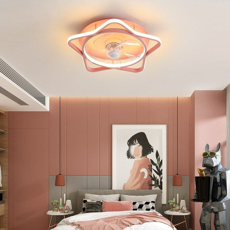 Modern LED Ceiling Lamp With Remote Control Electric Fan