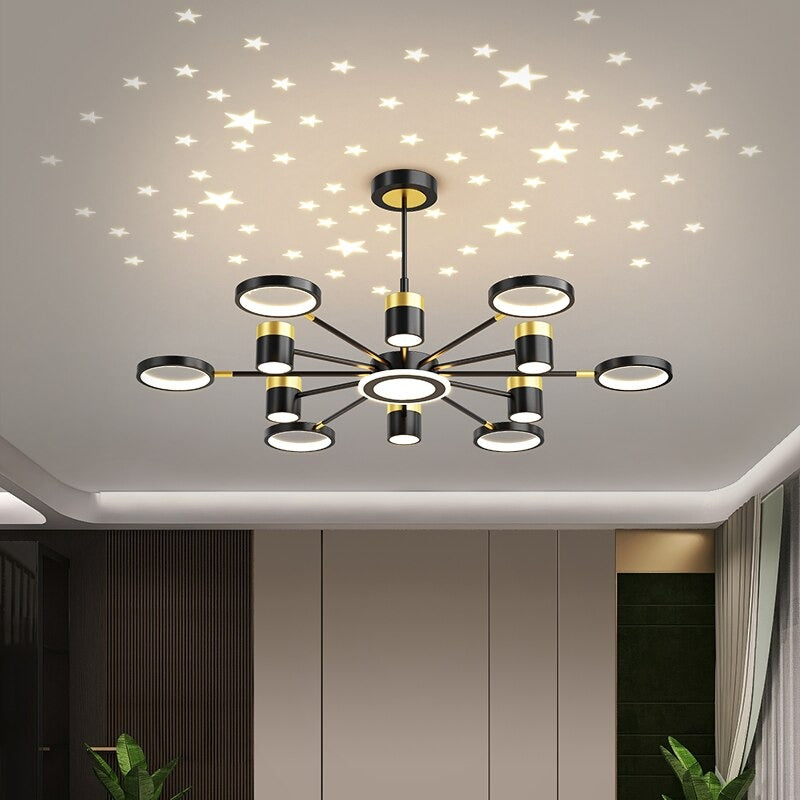 Modern LED Black Gold Decorate Chandelier