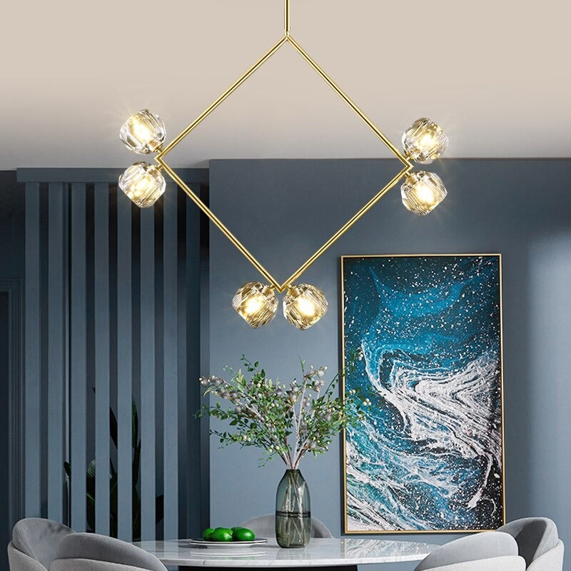Gold Crystal LED Indoor Chandelier Lamp