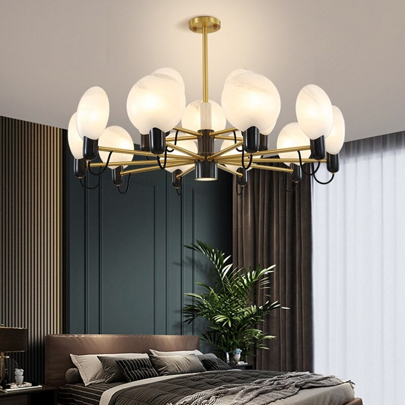 LED Frosted Glass Chandelier Lamp Fixtures