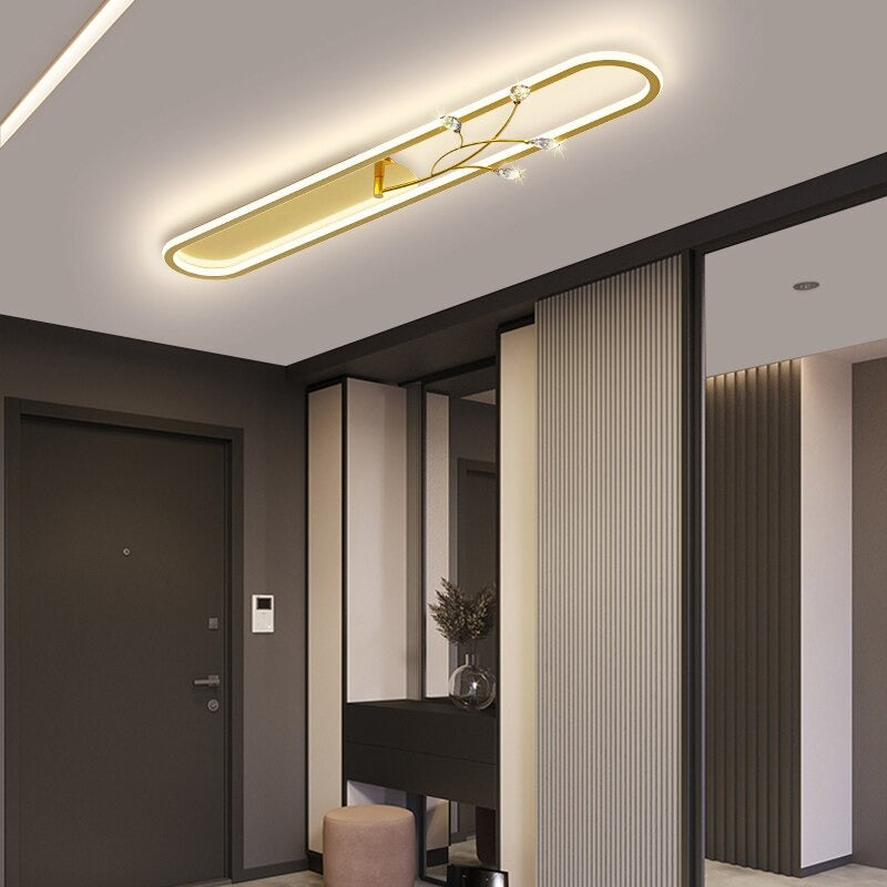 LED Decor Corridor Golden Ceiling Fixtures Lights