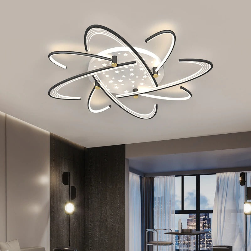 Simple White And Black LED Chandeliers Ceiling Fixtures