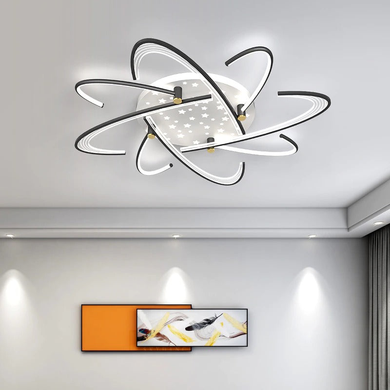 Simple White And Black LED Chandeliers Ceiling Fixtures