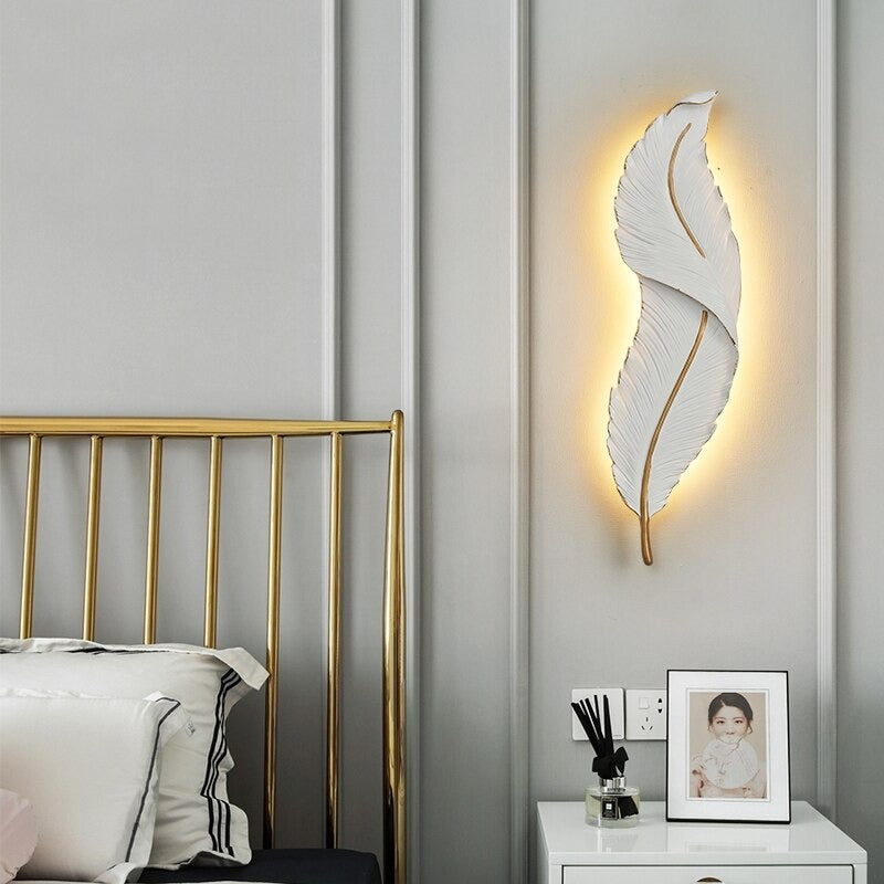 Nordic Creative LED Decor Indoor Feather Wall Lights