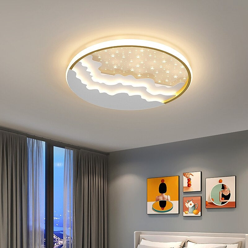 Nordic Round Lustre Iron LED Mounted Ceiling Lamps