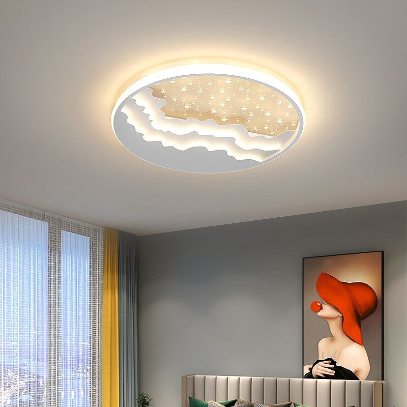 Nordic Round Lustre Iron LED Mounted Ceiling Lamps