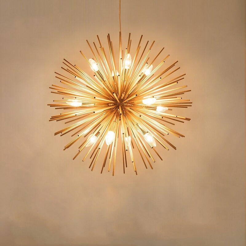 Aluminium Gold Sea Urchin LED Pendant Light
