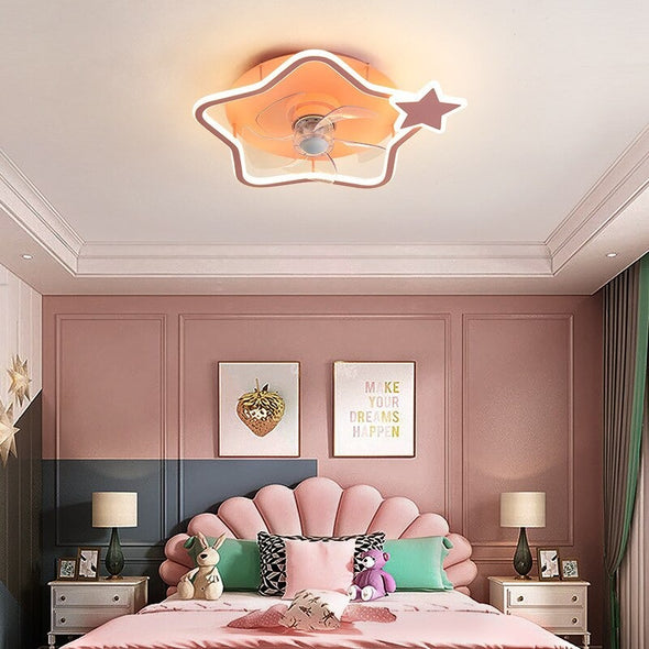 Children's Room LED Ceiling Fan Lamp With Remote Control